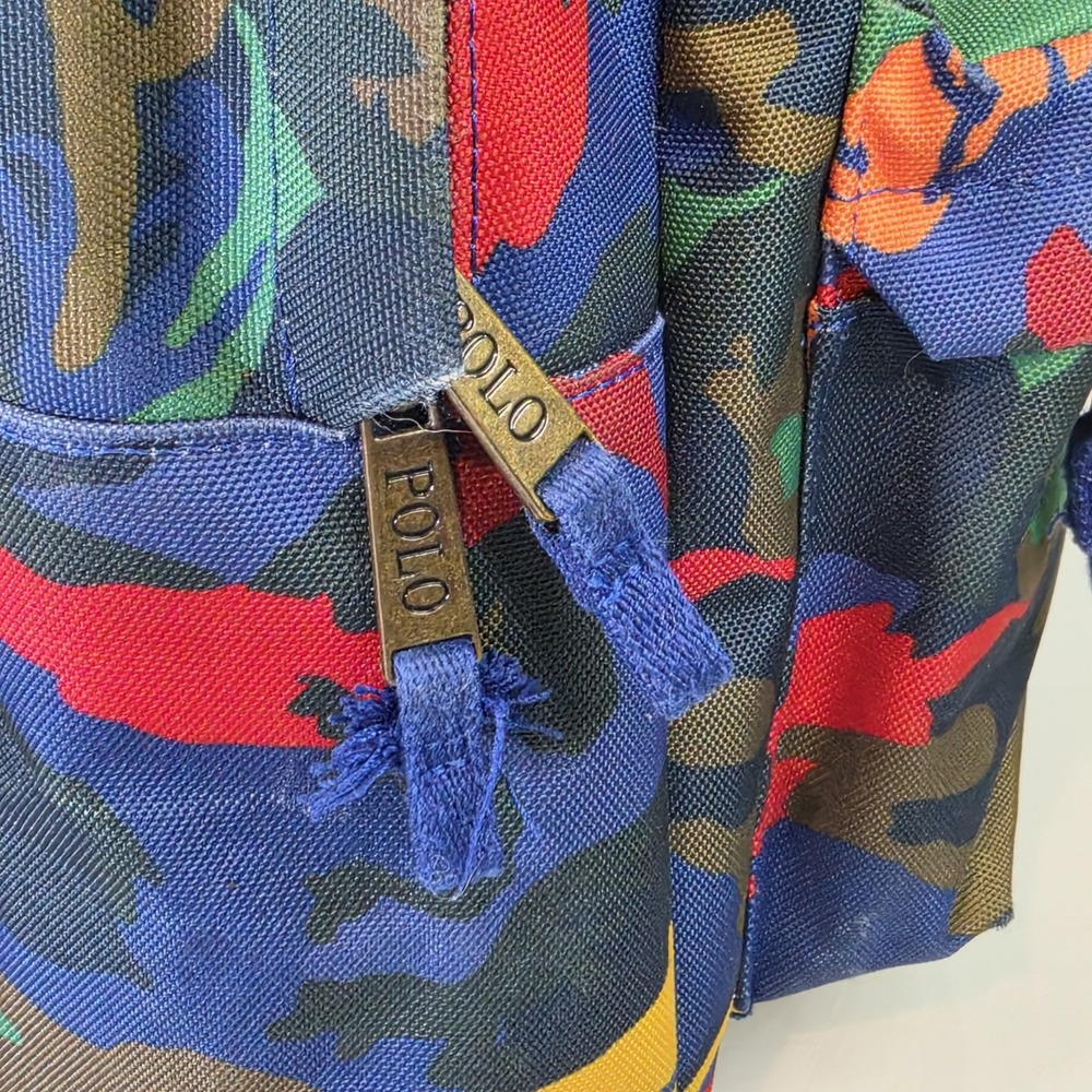 Polo Ralph Lauren Backpack With RARE Multicolor Camouflage Print - Used - Picture 11 of 16